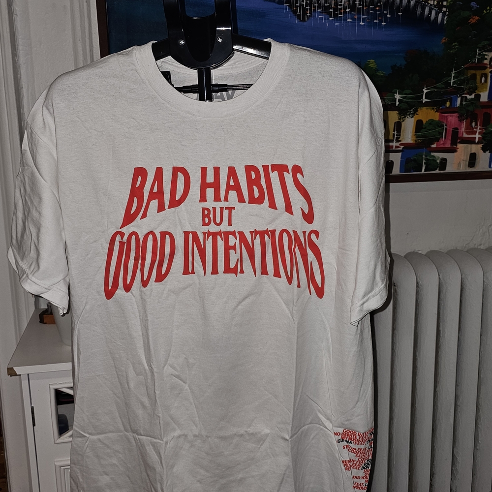 VLONE White Tee with Bold Red Text